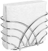 LEVIMETREE Napkin Holder in silver iron, upright for easy napkin access during meals.