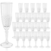 LEYIQU champagne flutes 24pc clear set for elegant toasts.