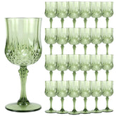 LEYIQU green plastic wine glasses set with glossy vintage look for celebrations.