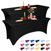 LGJIAOJIAO tablecloth 6ft black stretch on table for wrinkle-free presentation