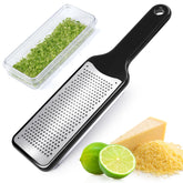 LHS Citrus Lemon Zester with Container enables mess-free lemon zesting for recipes and garnishes.