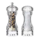LHS Pepper Mill clear body shows spice level for easy refills.