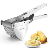 LHS potato ricer exterior view shows durable stainless steel construction for long-lasting use.