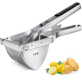 LHS stainless steel potato ricer offers smooth, consistent mashing for silky results.