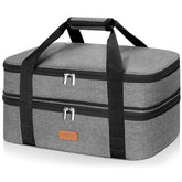 LHZK insulated casserole carrier expandable double deck, ideal for multi-dish gatherings