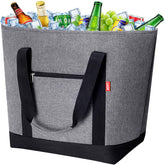 LHZK jumbo insulated cooler bag grey side view highlights durability and ample storage
