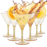 Liacere martini glasses set of 6 with gold hue for elegant cocktail service.