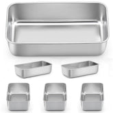 LIANYU 6-pack loaf pans top view for even baking and sturdy handling.
