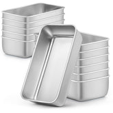LIANYU bread loaf pans set of 12 for uniform baking with durable stainless steel.
