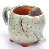 LIAVOEIZ elephant tea mug with tea bag holder for convenient steeping