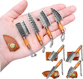 Liberal Brightdeer mini knife set with chain and sheath for on-the-go cutting.