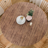 LIBERECOO round tablecloth with flannel backing for a non-slip, secure fit.