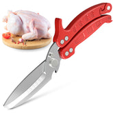 LIBERHAUS 4-in-1 kitchen shears cutting bone with precision.