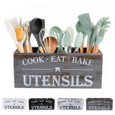 LIBODOUR Utensil Holder front view demonstrating generous capacity for clutter-free countertops