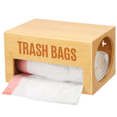 Libreshine bamboo garbage bag dispenser wall mount saves counters and space