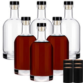 Liengoron 500ml wine bottle with cork lid, airtight seal for homemade beverages.
