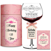 LIERIE8888 Vintage 1975 wine glass with permanent print for memorable toasts