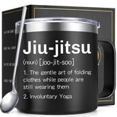 Lifecapido Jiu Jitsu mug front view for training sessions.