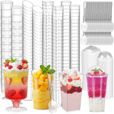 LifeIdeas 3oz trapezoidal dessert cups with lids for tidy storage.