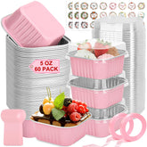 LifeisLuck 60-pack mini cake pans with lids for easy baking and gifting.