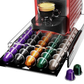 LifeMoreasy storage drawer for Nespresso Original Line pods keeps 40 capsules neatly organized.