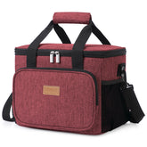 Lifewit burgundy lunch bag front view with spacious 15L capacity.