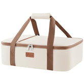 Lifewit beige insulated casserole carrier exterior ready for transport