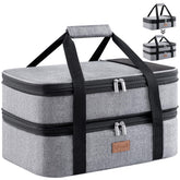 Lifewit insulated double casserole carrier keeps meals secure for potlucks.