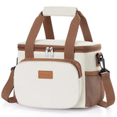 Lifewit lunch bag beige exterior shows durable 600D fabric for daily commuting.
