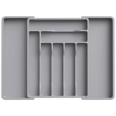 Lifewit silverware drawer organizer in folded mode saves space and fits smaller drawers.