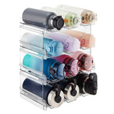 Lifewit water bottle organizer demonstrates stackable design for compact pantry storage.