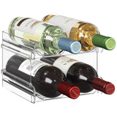 Lifewit stackable wine rack front view improves fridge organization.
