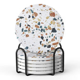 LIFVER absorbent coasters with holder keeping surfaces dry and stylish during everyday drinks