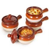 LIFVER French onion soup bowl with handle—4-piece set, generous 18 oz capacity for hearty servings.