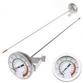 LightBeam deep fry thermometer with 16-inch stem and clip for safe pot monitoring.