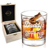 LIGHTEN LIFE Daddy's Sippy Cup 12 oz glass with sturdy base for daily use