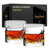 LIITON Grand Canyon heavy crystal whiskey glasses set, naturally chilling and aerating spirits.