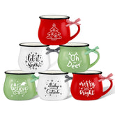 LIKAJON Christmas mug set of six varieties for gifting