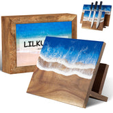 LILKUISYN magnetic knife holder in acacia wood, secure blade storage on counter