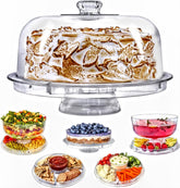 Lillian Tablesettings cake stand with dome for elegant dessert presentation