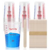 Lilymicky 50-pack mixing cups (20 oz) for accurate resin proportions.