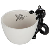 Lily's Home 9oz cute fishing black cat mug with a 3D design for mornings.