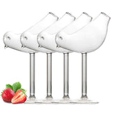 LINALL cocktail glass with bird design and ornate rim for elegant entertaining.