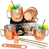 LINALL Moscow Mule copper mug with hammered finish for polished entertaining.