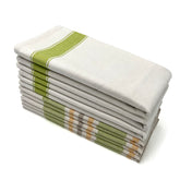 Lincoln & Palm tea towels with green striped herringbone dry dishes efficiently