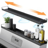 Linda's Essentials extendable stove shelf adds extra spice storage above the stove.