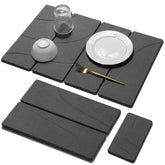 Linidcoud large stone drying mat with carved gray finish absorbs water quickly for busy kitchens.