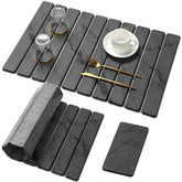 Linidcoud large stone drying mat for dishes keeps countertops dry and organized.