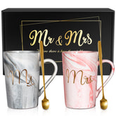 Linkax Mr & Mrs coffee mugs set for couples' daily coffee moments