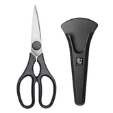Linoroso kitchen shears with magnetic holder for easy storage.